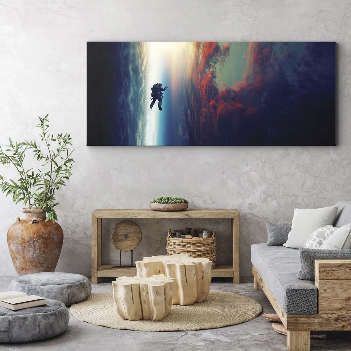 Quadro em tela - Enfrentando o universo - 140x50 cm