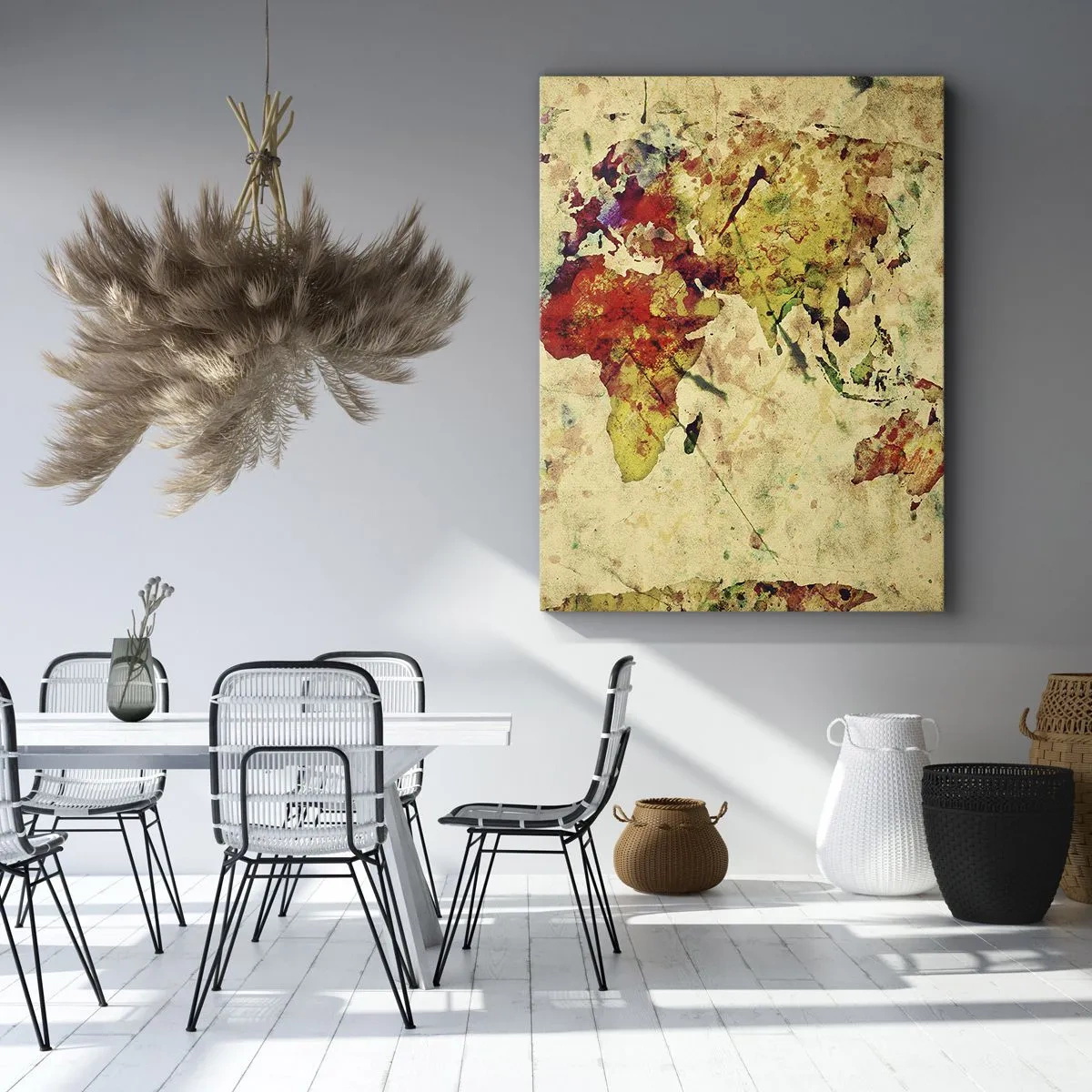 Quadro em tela - A vida como um papel de mapa colorido - 50x70 cm