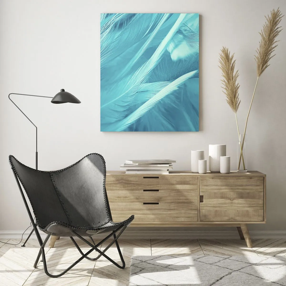Quadro em vidro - Afogado em penugem - 50x70 cm