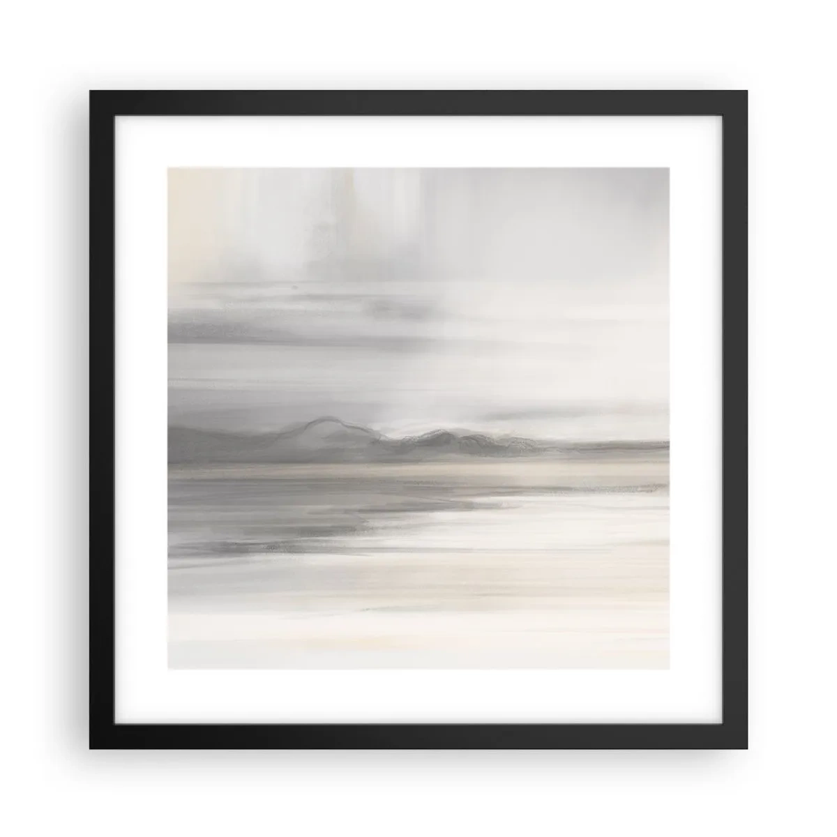 Pôster com moldura preta - Distância pensativa - 40x40 cm