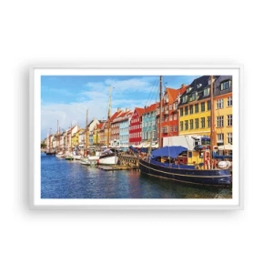 Pôster em moldura branca - Orla alegre  - 91x61 cm