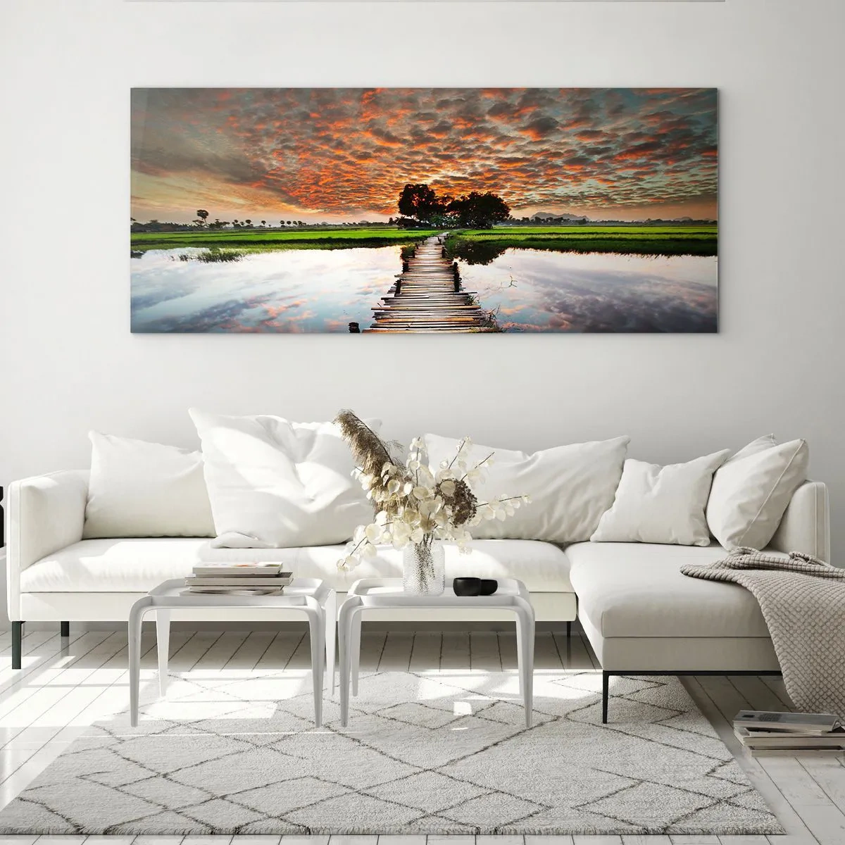Quadro em vidro - Abra os braços - respire - 90x30 cm