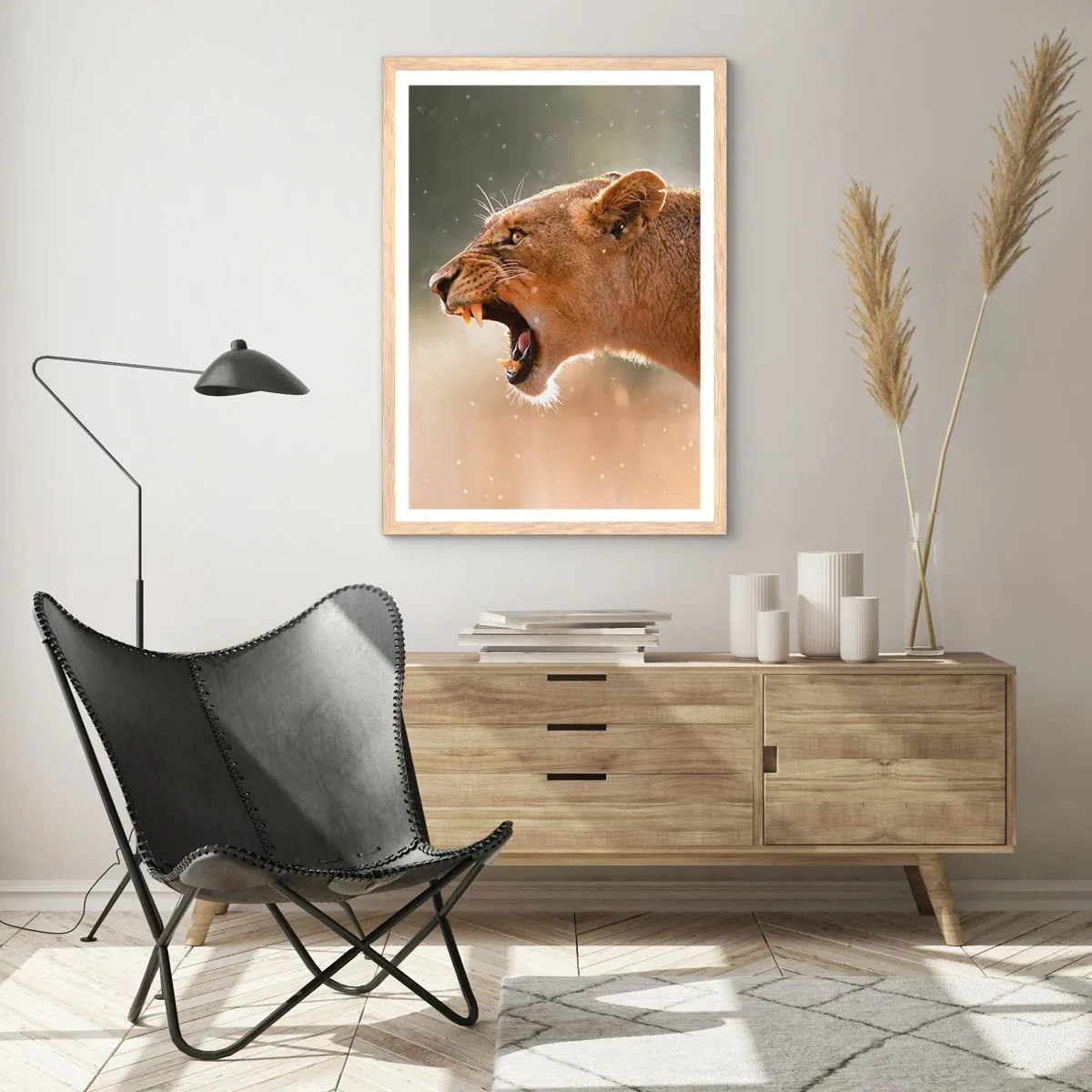 Pôster com moldura de carvalho claro - Tente não ouvir - 50x70 cm