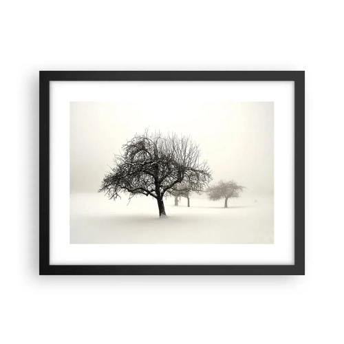 Pôster com moldura preta - Sono de inverno - 40x30 cm
