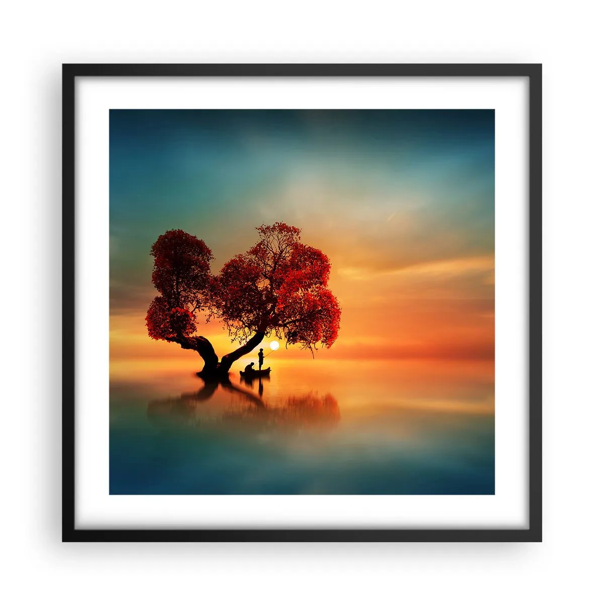 Pôster com moldura preta - A distância e o silêncio do mundo - 50x50 cm