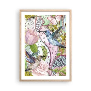 Pôster com moldura de carvalho claro - Emaranhados em trepadeiras - 50x70 cm