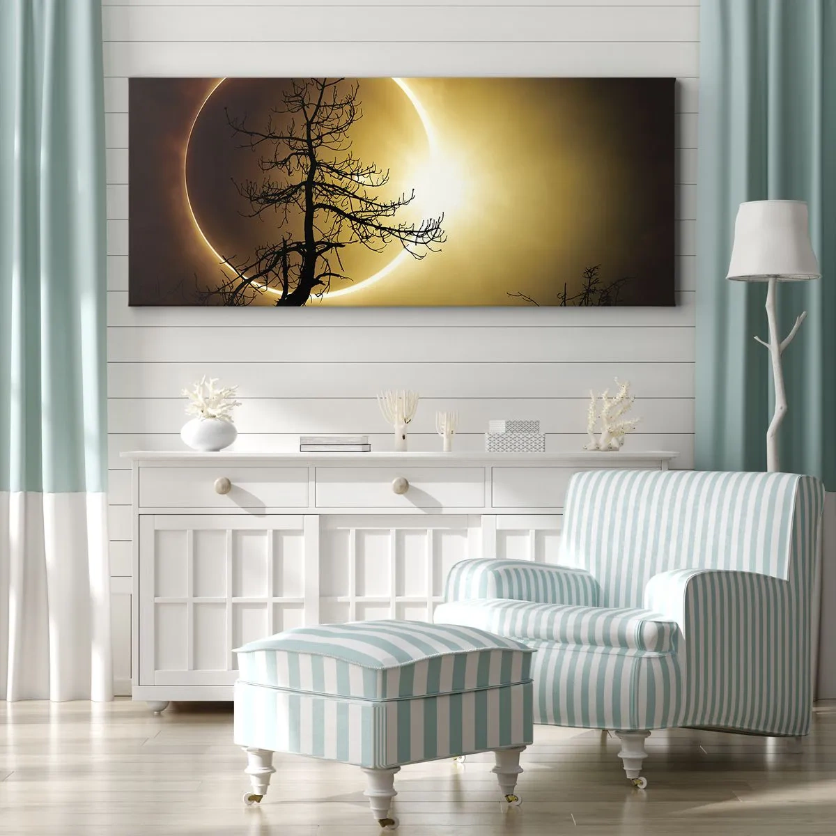 Quadro em tela - Eclipse total - 100x40 cm