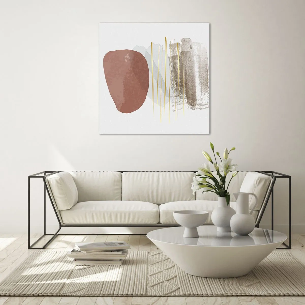 Quadro em vidro - Colunata abstrata - 40x40 cm