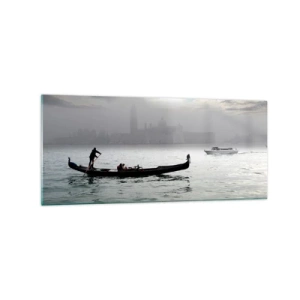 Quadro em vidro - Uma cidade fabulosa feita de água e nevoeiro - 120x50 cm