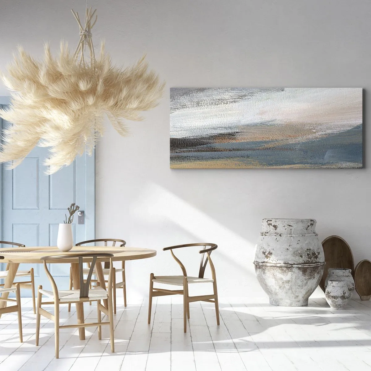 Quadro em tela - Abstração: paisagem do norte - 160x50 cm