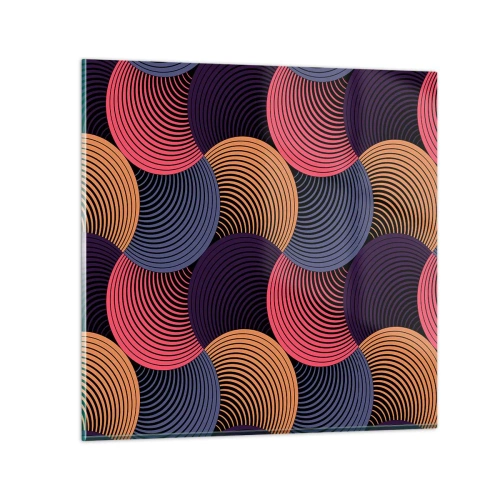 Quadro em vidro - Num ritmo circular - 70x70 cm