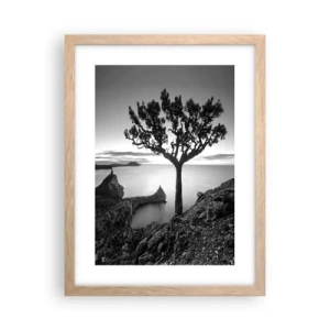 Pôster com moldura de carvalho claro - Paz até ao horizonte - 30x40 cm