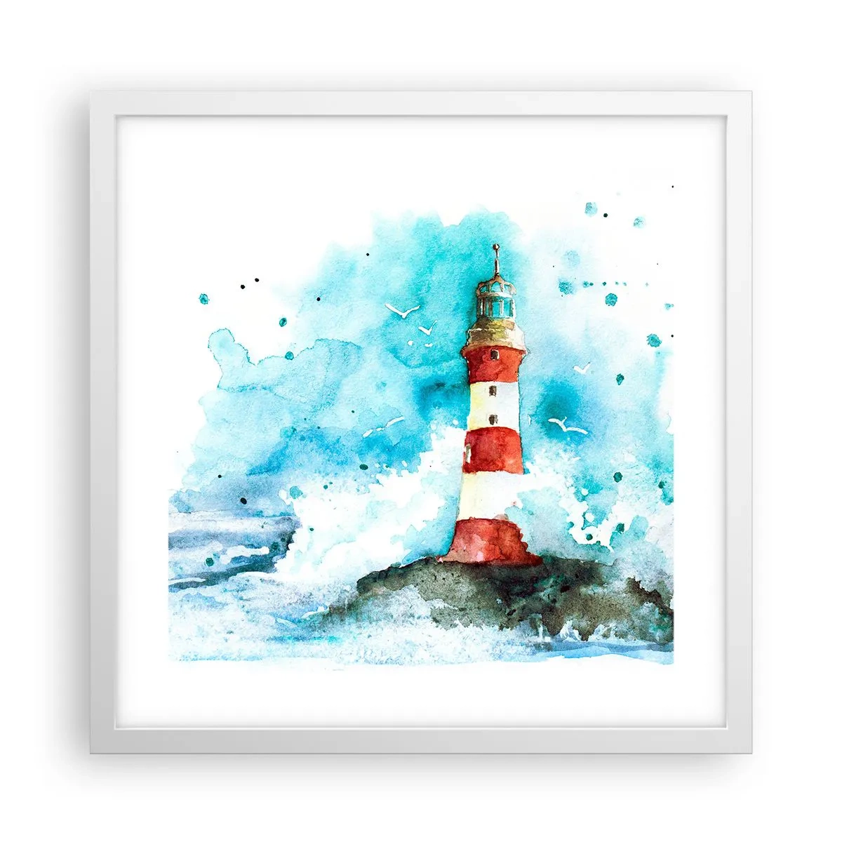 Pôster em moldura branca - Unidade dos elementos da natureza - 40x40 cm