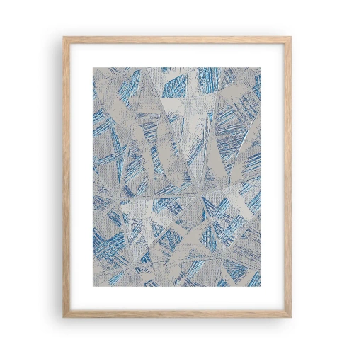 Pôster com moldura de carvalho claro - Em um labirinto azul e cinza - 40x50 cm