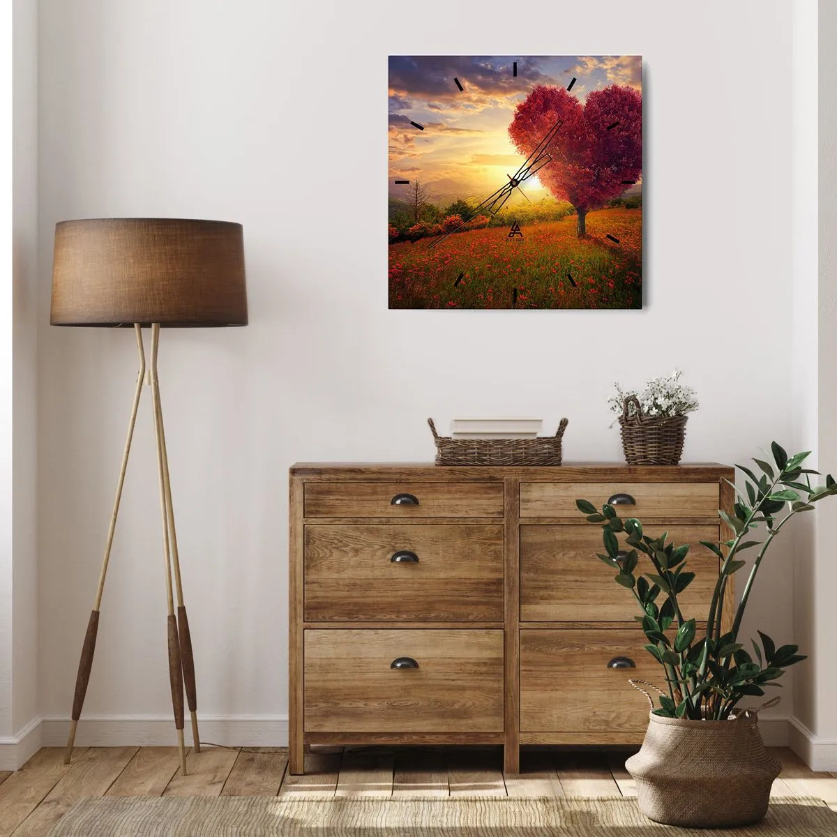 Relógio de parede - Relógio em vidro - De tocar o coração - 40x40 cm