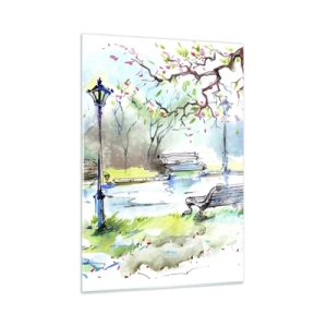 Quadro em vidro - O encanto do silêncio do parque - 50x70 cm