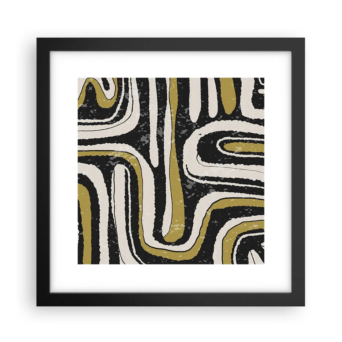 Pôster com moldura preta - Composição: estradas e becos - 30x30 cm