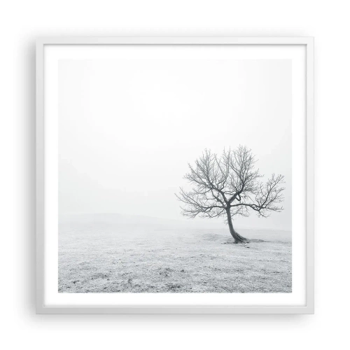 Pôster em moldura branca - Contra o nada - 60x60 cm
