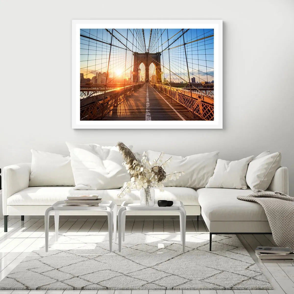Pôster em moldura branca - Na Ponte Dourada - 50x40 cm