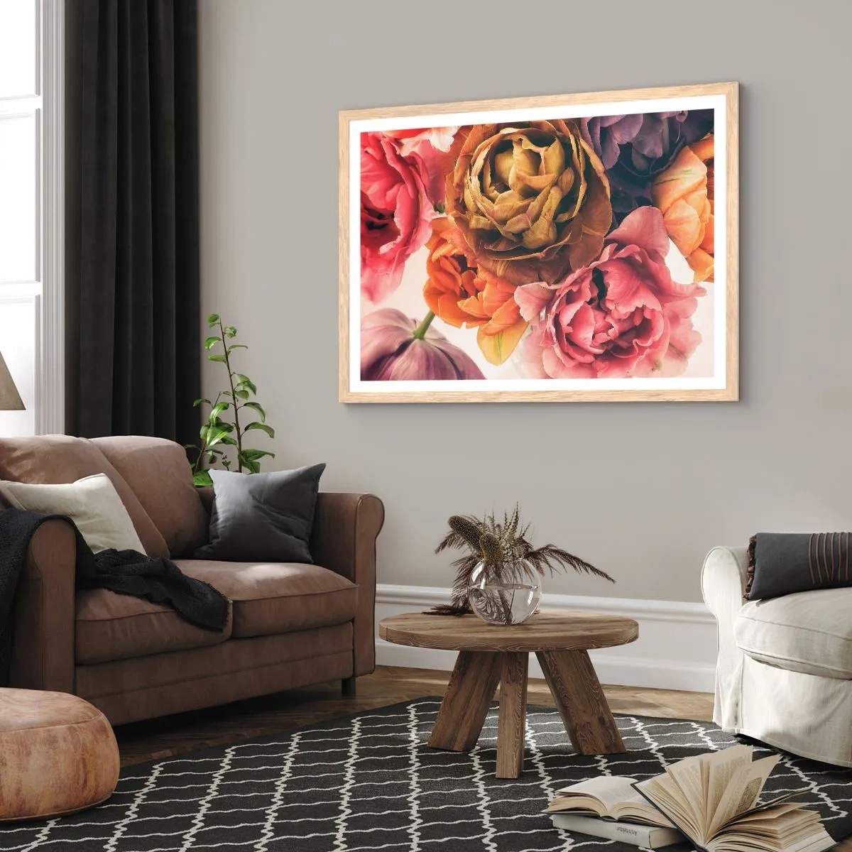 Pôster com moldura de carvalho claro - Celebração da vida - 91x61 cm