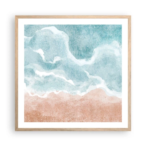 Pôster com moldura de carvalho claro - Abstração de nuvem - 60x60 cm