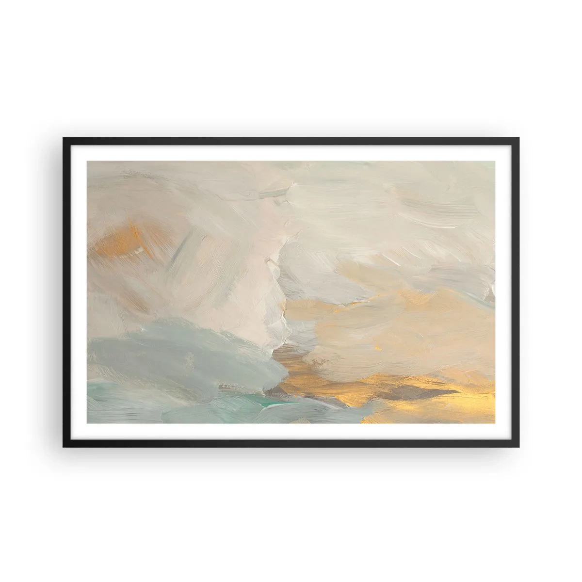 Pôster com moldura preta - Abstração – a terra da gentileza - 91x61 cm