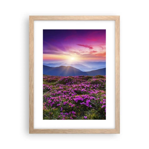 Pôster com moldura de carvalho claro - Campo cheiroso - 30x40 cm