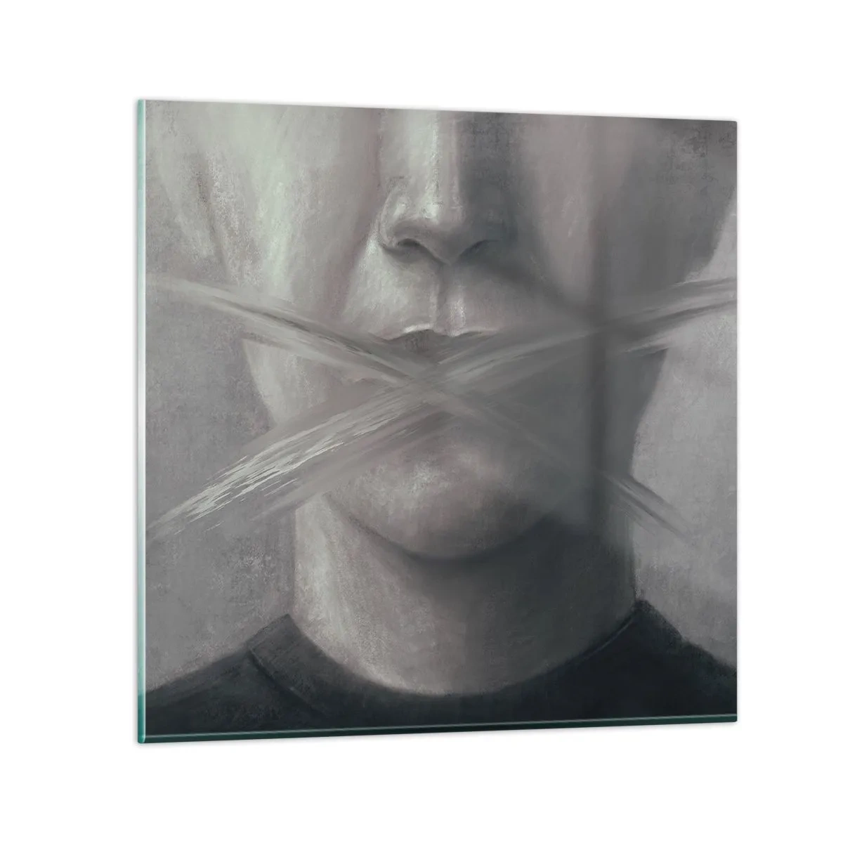 Quadro em vidro - Nem uma palavra - 50x50 cm