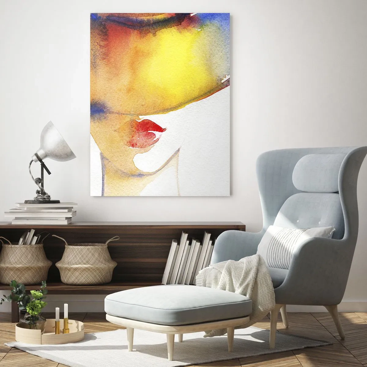 Quadro em vidro - Retrato de uma dama    - 50x70 cm