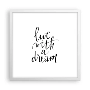 Pôster em moldura branca - Of course - 40x40 cm