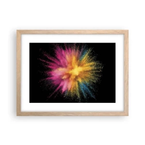Pôster com moldura de carvalho claro - O nascimento das cores  - 40x30 cm
