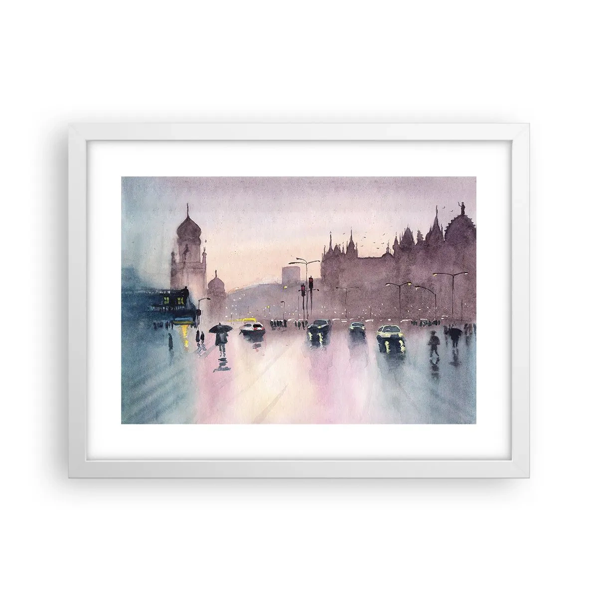 Pôster em moldura branca - Na névoa chuvosa - 40x30 cm