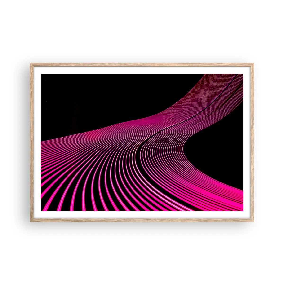 Pôster com moldura de carvalho claro - Avenida da luz - 100x70 cm