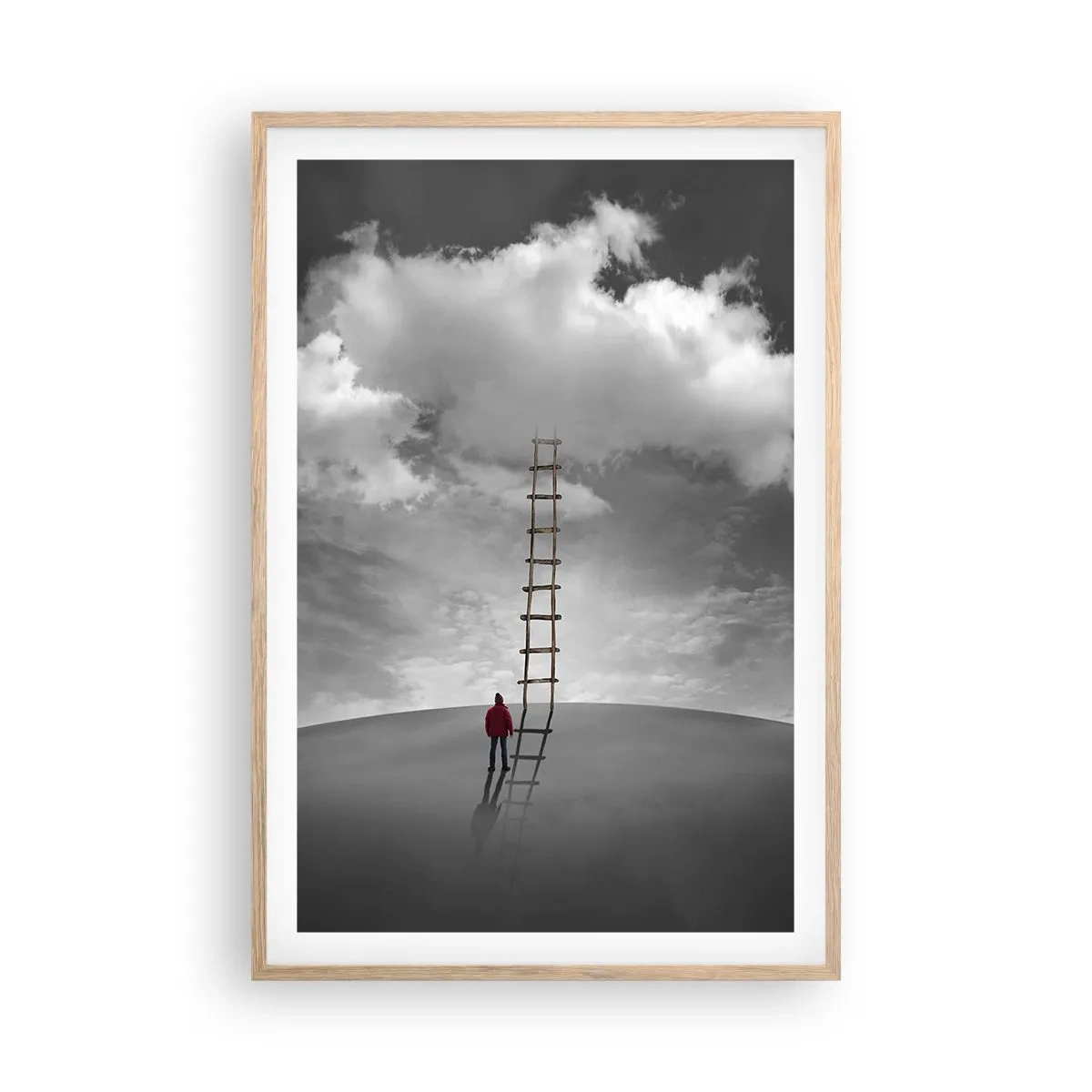 Pôster com moldura de carvalho claro - Tudo é possível - 61x91 cm