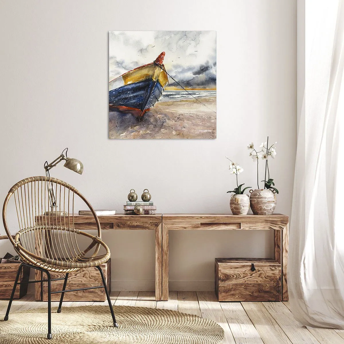 Quadro em tela - Descanse na costa - 30x30 cm