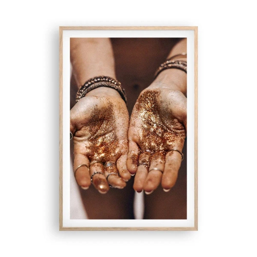 Pôster com moldura de carvalho claro - Um presente para si - 61x91 cm