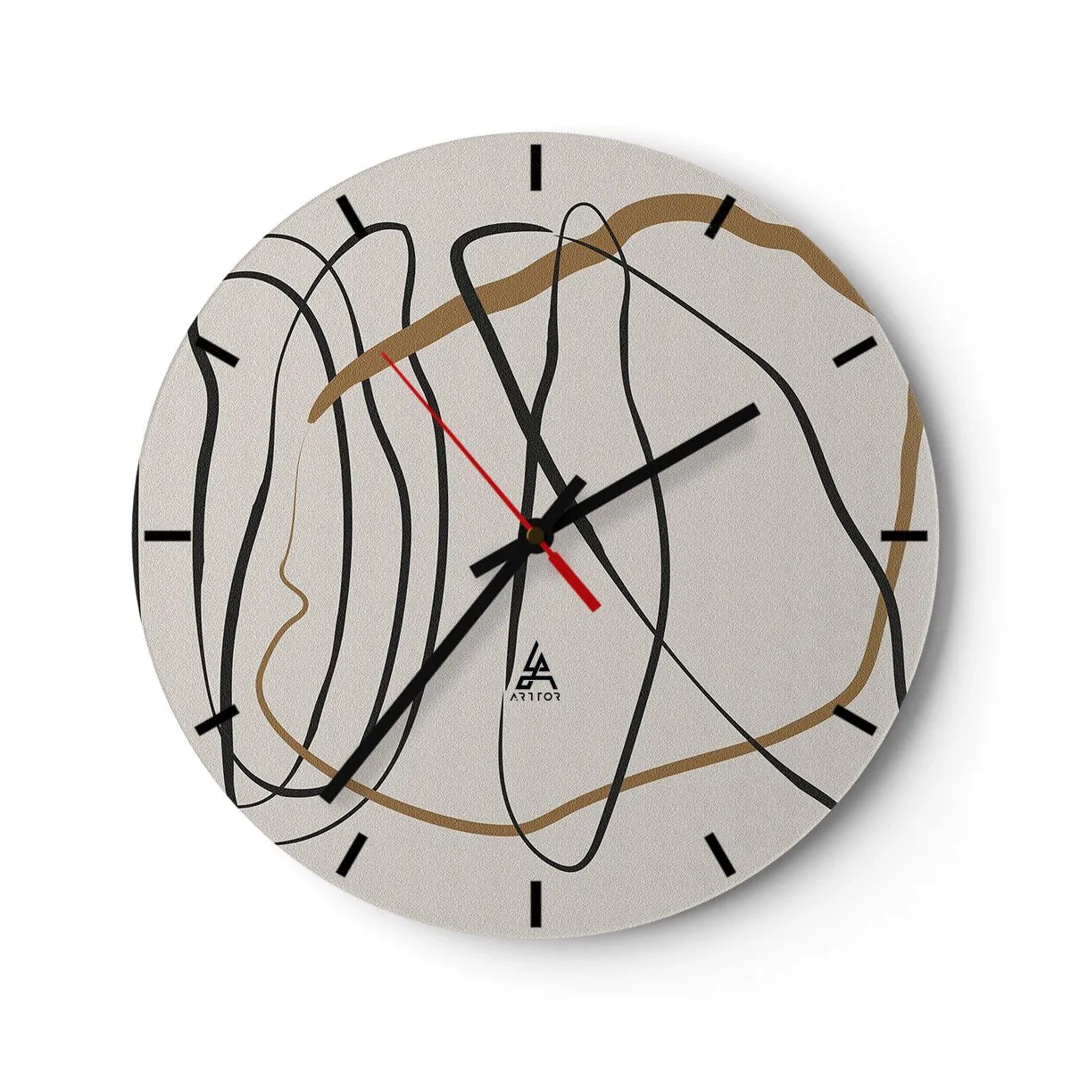 Relógio de parede - Relógio em vidro - Composição – dança em loop - 40x40 cm