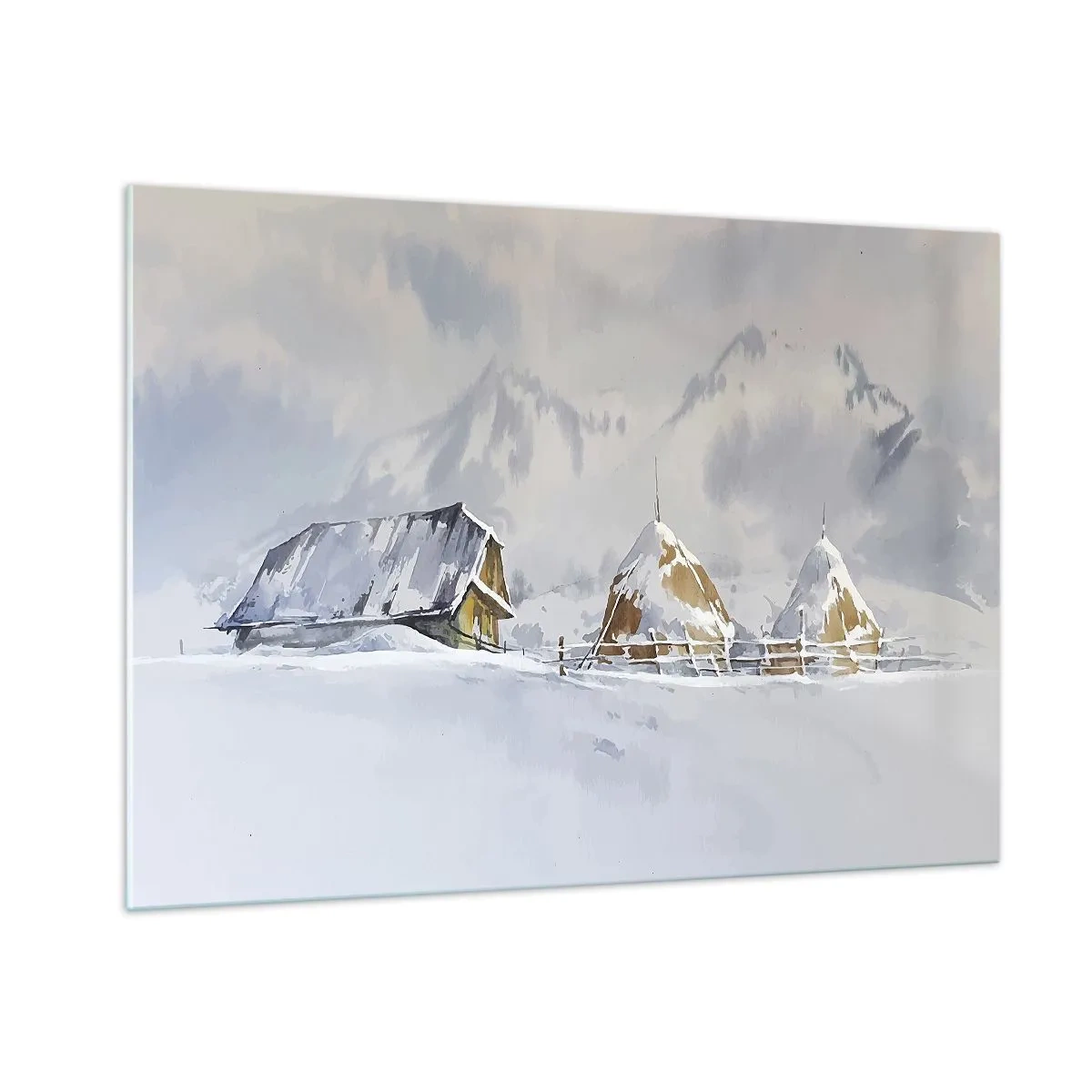 Quadro em vidro - No vale nevado - 100x70 cm
