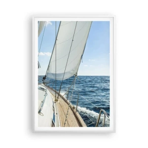 Pôster em moldura branca - Ahoy, aventura - 70x100 cm
