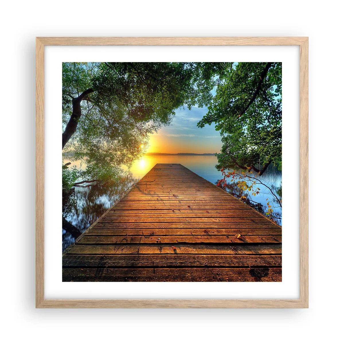 Pôster com moldura de carvalho claro - Tome o seu tempo, sente-se - 50x50 cm