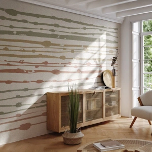 Papel de Parede Premium Sand - Notação musical de cores - Minimalismo, Pastel, Pedaço - 400x280 cm