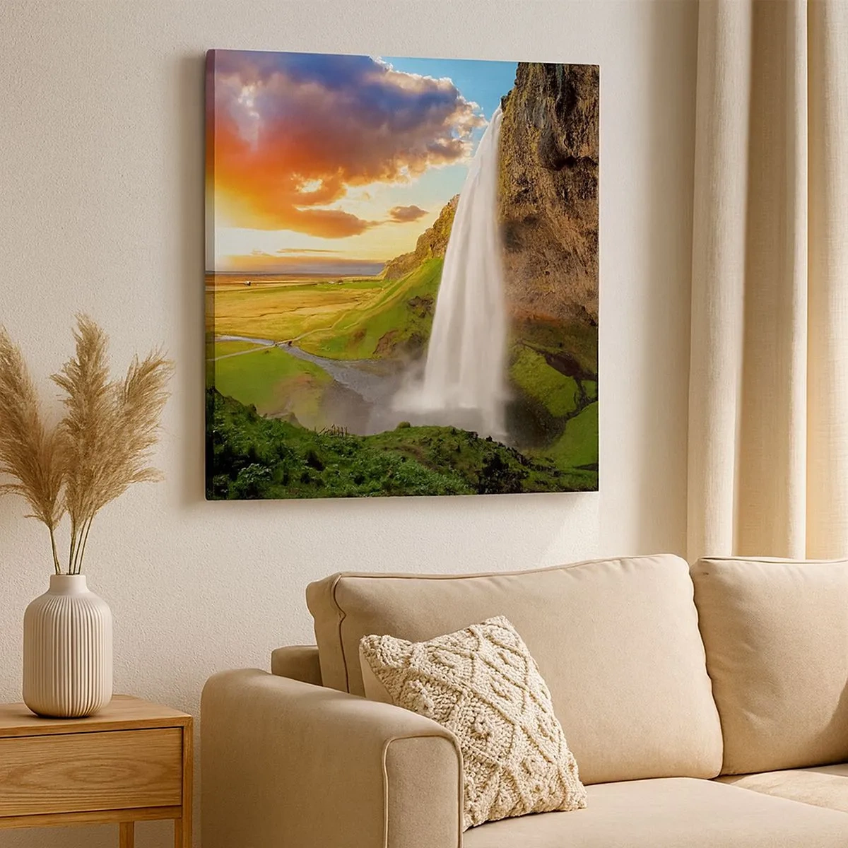 Quadro em tela - A plenitude do Verão islandês - 30x30 cm