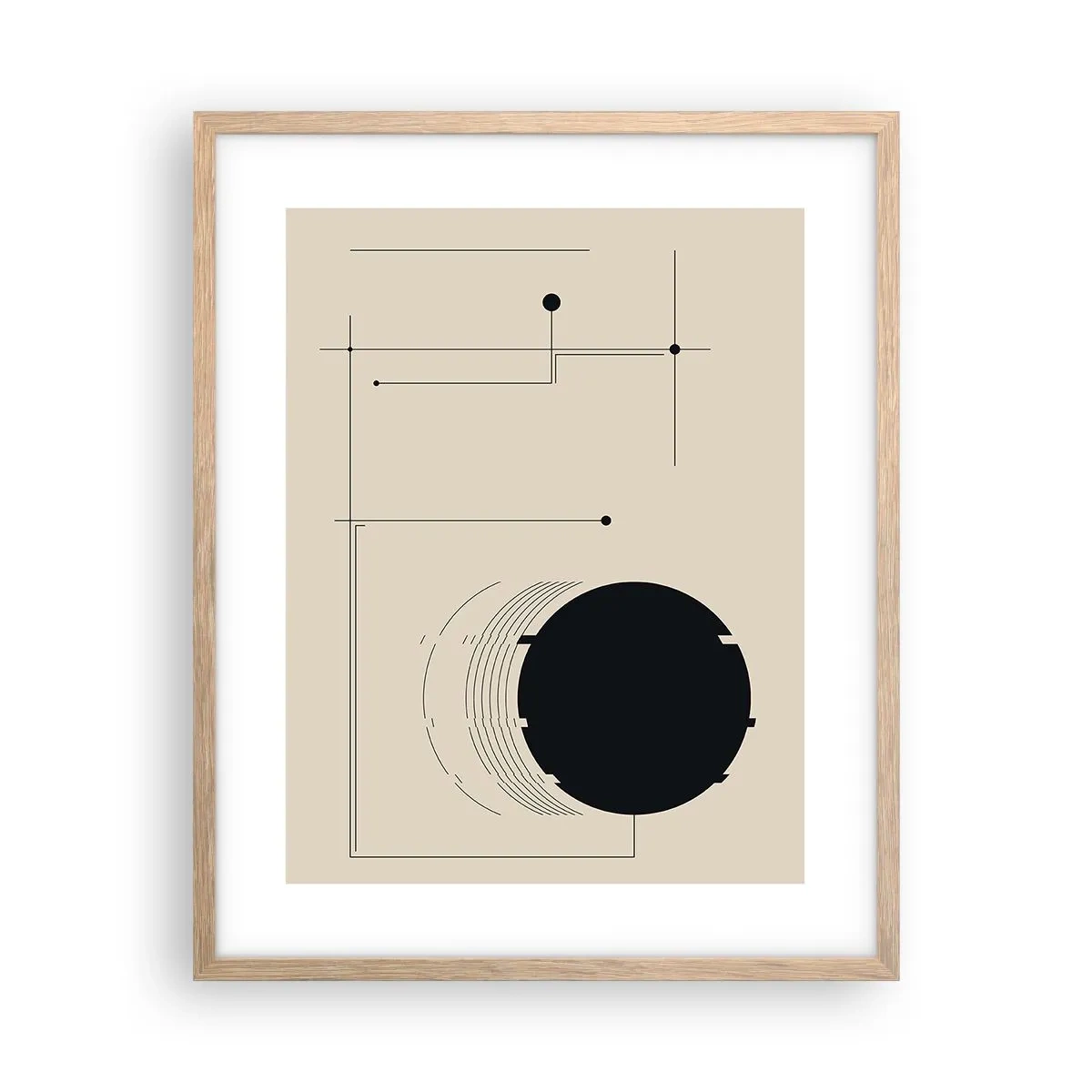 Pôster com moldura de carvalho claro - Composição flexível e dinâmica - 40x50 cm