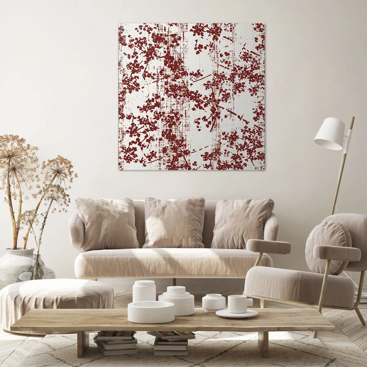 Quadro em tela - Como chita antiga - 50x50 cm