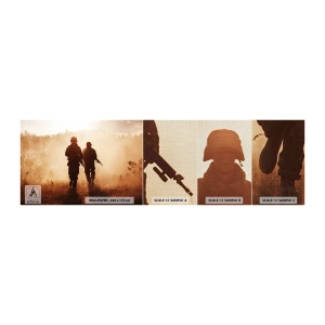 Amostra de papel de parede Premium Canvas - Call of Duty - Soldado, Rifle, Militares - 100x30 cm