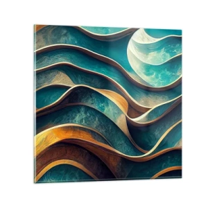 Quadro em vidro - Meandros de azul - 40x40 cm