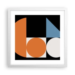 Pôster em moldura branca - Disposição das figuras - 40x40 cm