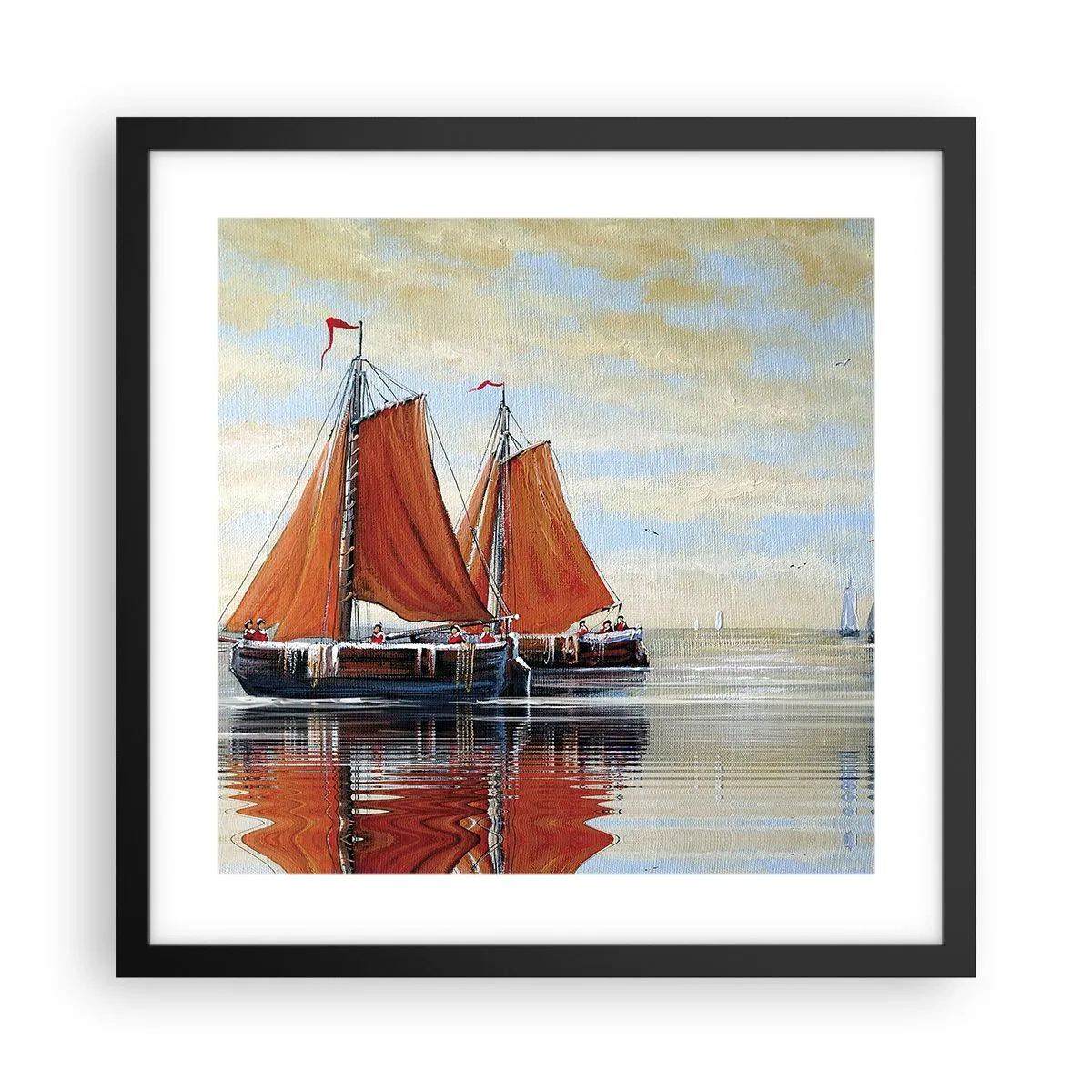 Pôster com moldura preta - A velejar, marujo… - 40x40 cm