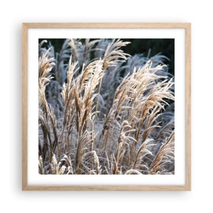 Pôster com moldura de carvalho claro - Decorado com a geada - 50x50 cm