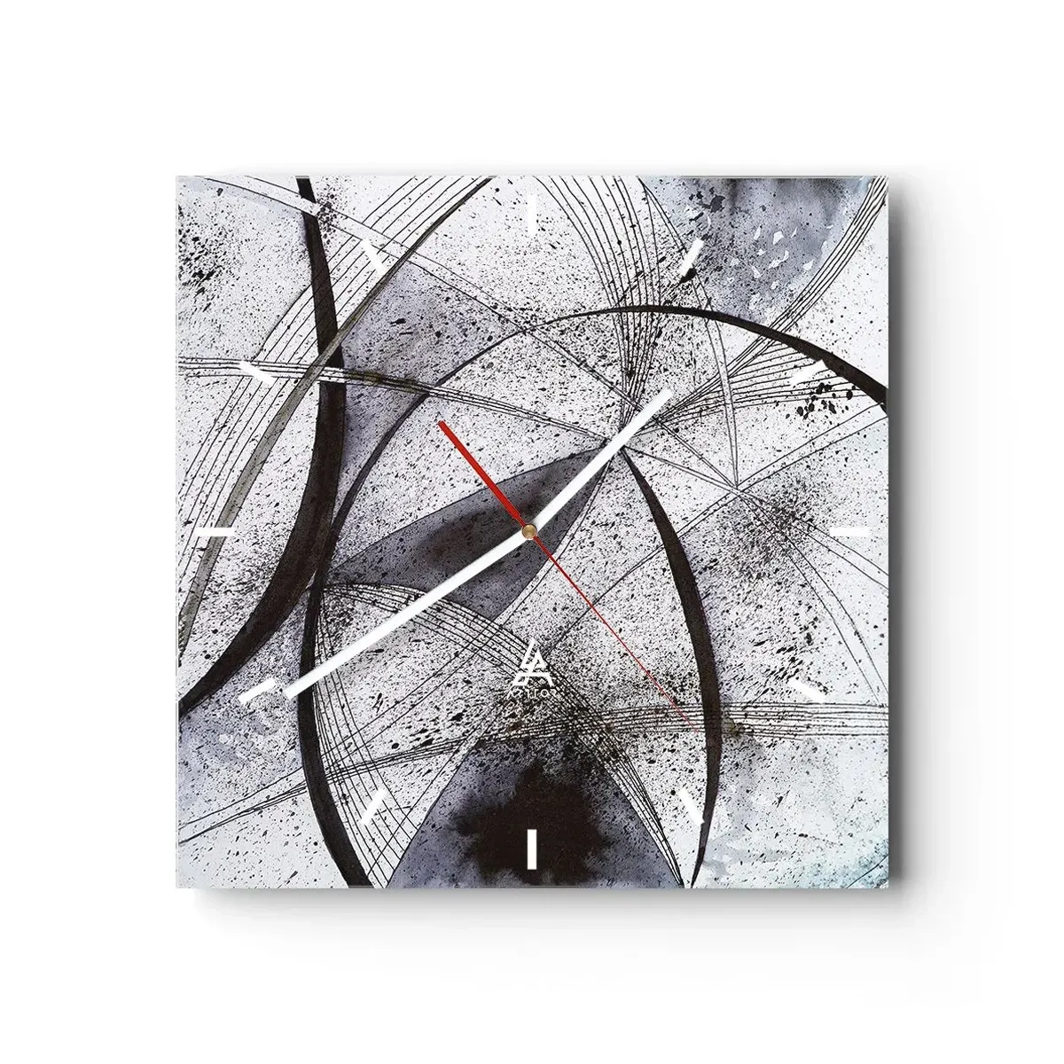 Relógio de parede - Relógio em vidro - Fantasia futurista - 40x40 cm